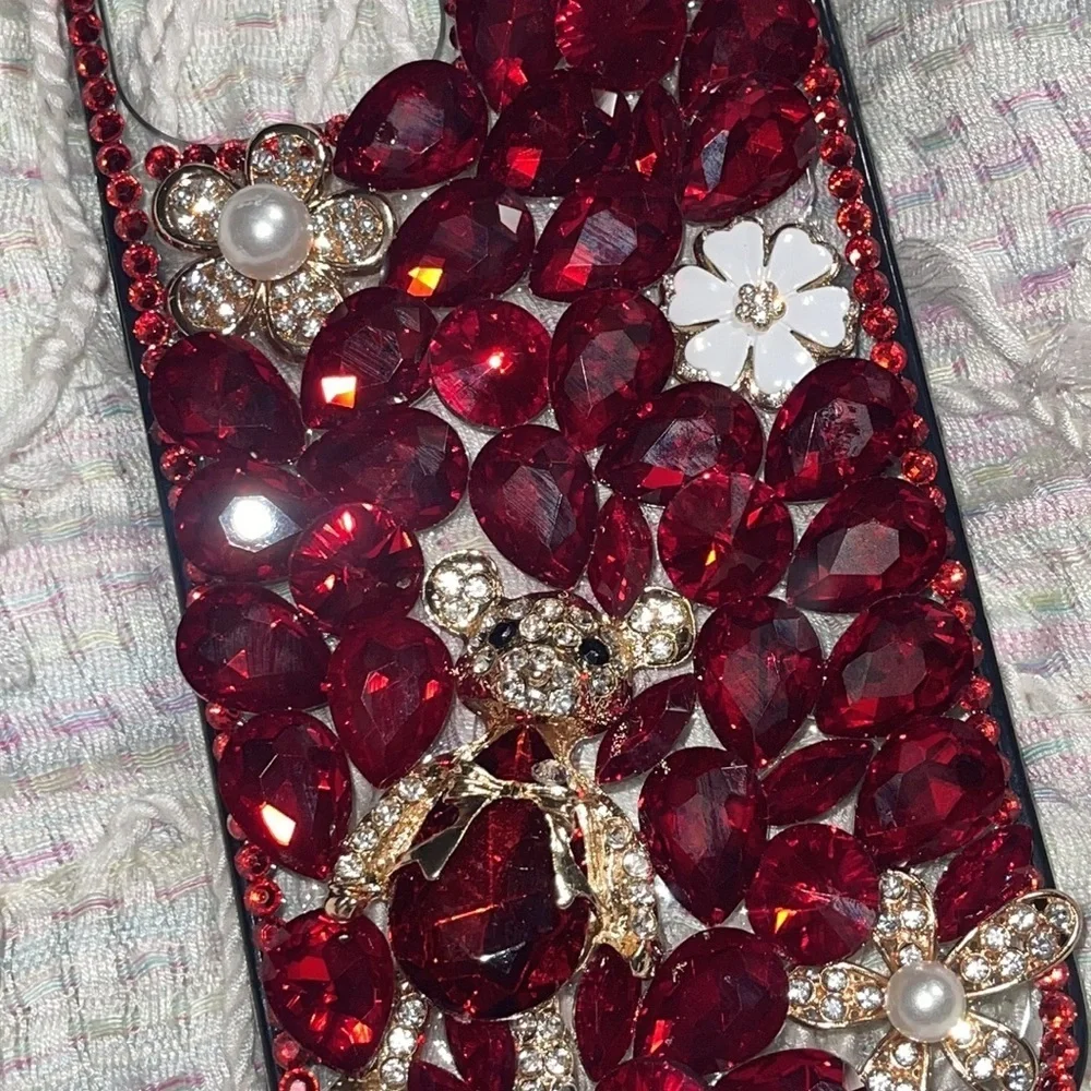 New red jeweled phone case - 12 pro max